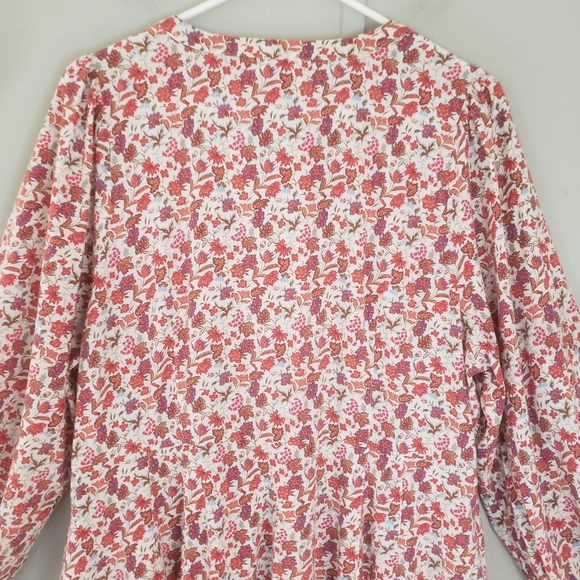 Universal Thread Pink Floral Button Down Balloon Sleeve Dress - Picture 11 of 15